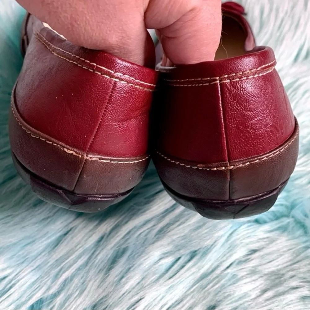 CL By Laundry LEATHER Burgundy Two-Tone 90s Flats Women’s 6.5